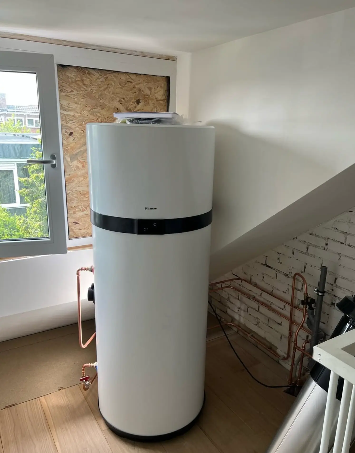 Warmtepompboiler geïnstalleerd
